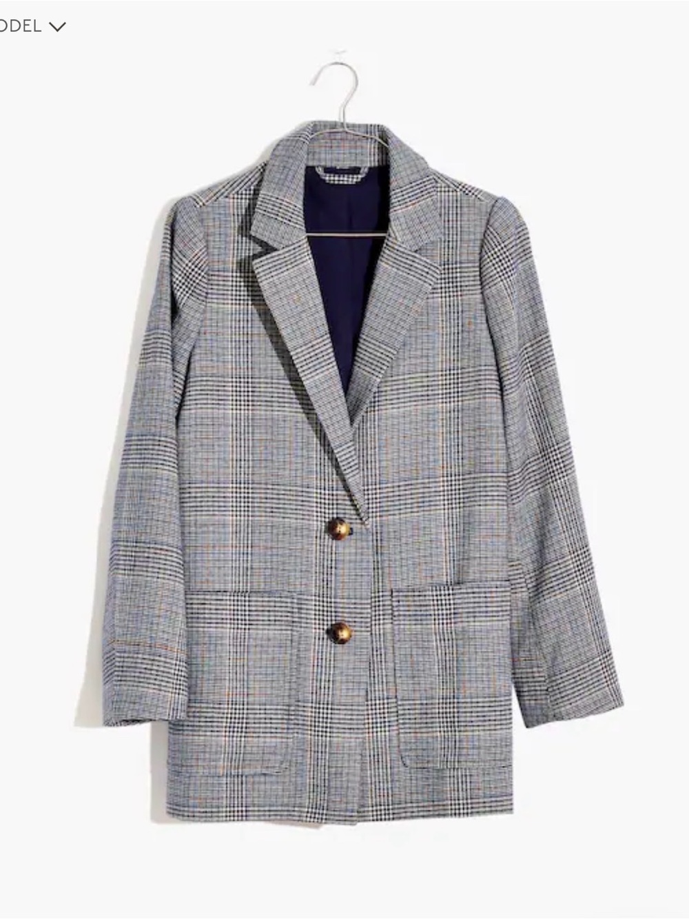 Madewell dorset blazer in navy glen plaid - Extra-Small